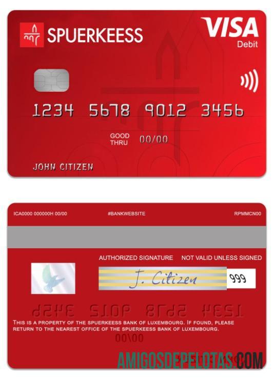 Luxembourg The Spuerkeess Bank Visa Debit Card example
